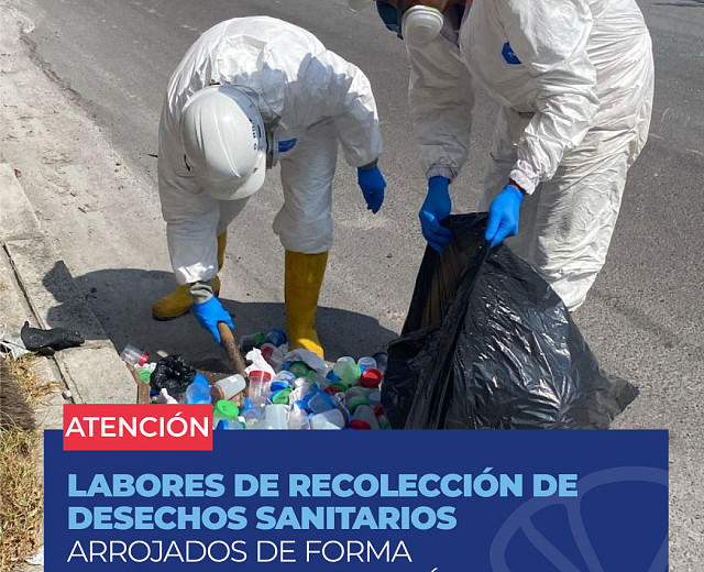 COE Metropolitano reporta desechos sanitarios en la vía pública